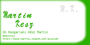 martin kesz business card