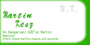 martin kesz business card